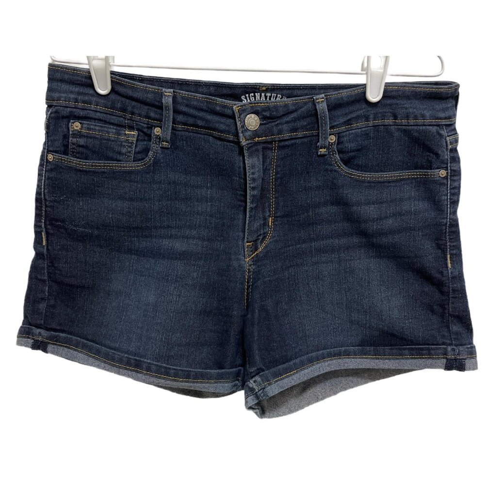 0292 Levi's Signature Dark Denim Jean Shorts Sz.8 Womens